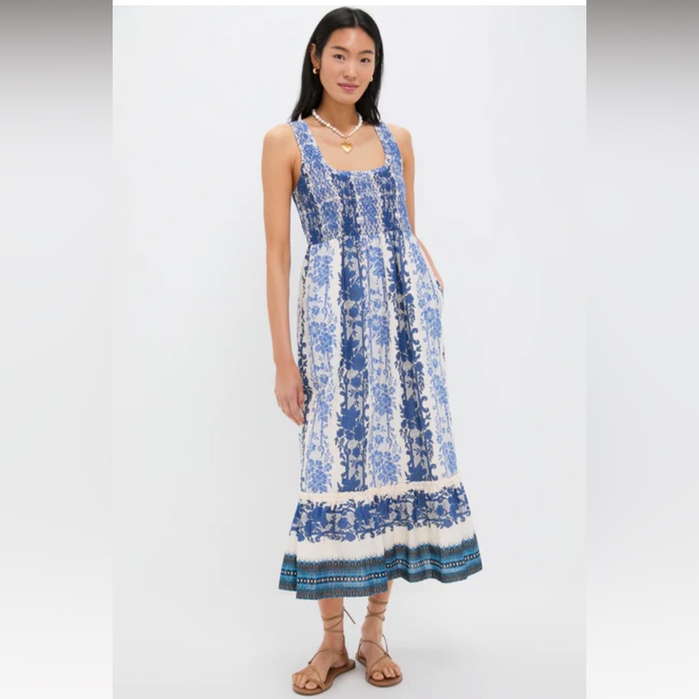 Tuckernuck Bondi Blues Patterned Midi Dress NWT